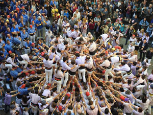 Fires 2019. La Diada Castellera a la pla&ccedil;a del Vi, amb els Marrecs de Salt, els Capgrossos de Matar&oacute; i els Minyons de Terrassa