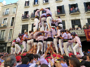 Fires 2019. La Diada Castellera a la pla&ccedil;a del Vi, amb els Marrecs de Salt, els Capgrossos de Matar&oacute; i els Minyons de Terrassa