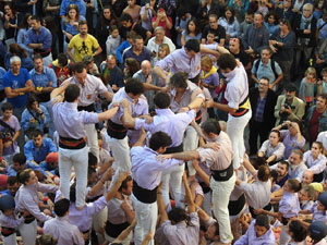 Fires 2019. La Diada Castellera a la pla&ccedil;a del Vi, amb els Marrecs de Salt, els Capgrossos de Matar&oacute; i els Minyons de Terrassa