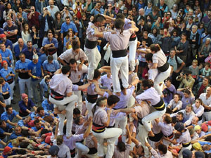 Fires 2019. La Diada Castellera a la pla&ccedil;a del Vi, amb els Marrecs de Salt, els Capgrossos de Matar&oacute; i els Minyons de Terrassa
