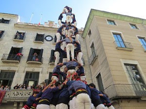 Fires 2019. La Diada Castellera a la pla&ccedil;a del Vi, amb els Marrecs de Salt, els Capgrossos de Matar&oacute; i els Minyons de Terrassa