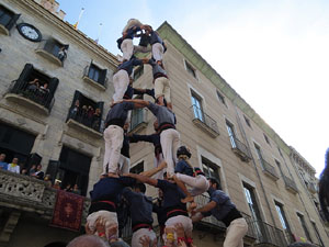 Fires 2019. La Diada Castellera a la pla&ccedil;a del Vi, amb els Marrecs de Salt, els Capgrossos de Matar&oacute; i els Minyons de Terrassa