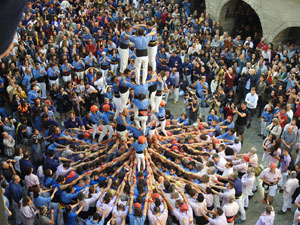 Fires 2019. La Diada Castellera a la pla&ccedil;a del Vi, amb els Marrecs de Salt, els Capgrossos de Matar&oacute; i els Minyons de Terrassa