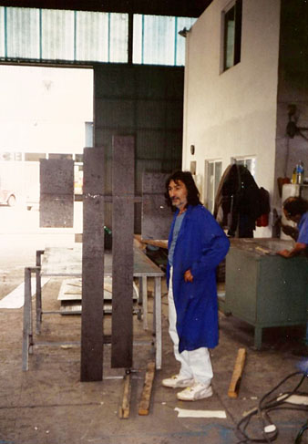 Max Varés, al seu taller de Girona. 1993