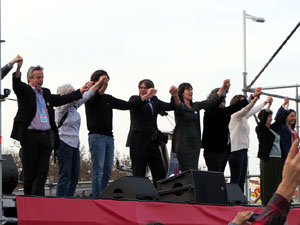 Acte del Consell per la Rep&uacute;blica Catalana a Perpiny&agrave; amb el President Carles Puigdemont i els consellers Clara Ponsat&iacute; i Toni Com&iacute;n