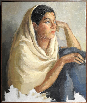 La gitana del mocador al cap. Montserrat Llonch i Gimbernat. Ca. 1948. Oli sobre tela. Llegat de Rosa Llonch Gimbernat