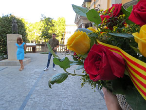 Diada Nacional 2022. Homenatge floral a Carles Rahola a la Rambla de la Llibertat