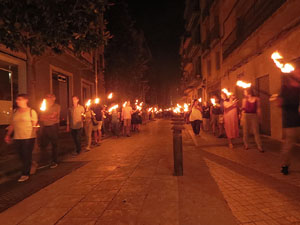 Diada Nacional 2022. XV Marxa de Torxes de Girona pels carrers del Barri Vell de Girona