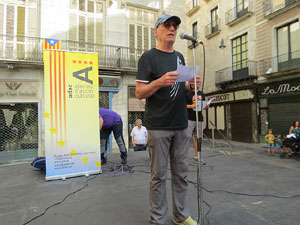 Diada Nacional 2022. Concentració a la plaça del Vi, lectura del manifest i cant de Els Segadors