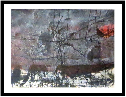 Joan Vilacasas. 'Composici&oacute;', 1961. T&egrave;cnica mixta sobre paper