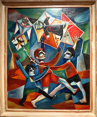 Francesc Garcia Vilella. 'Nens i cometa', 1958-1959. Oli sobre tela