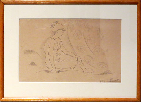 Enric C. Ricart. 'Dona asseguda', 1918. Llapis sobre paper