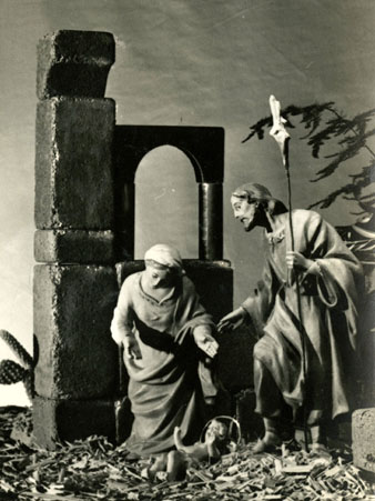 Figures del pessebre, representen el Naixement. 1960