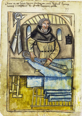 Abaixador, un dels oficis agremiats amb els paraires. Ca. 1472
