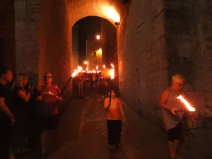 Diada Nacional 2023. XVI Marxa de Torxes de Girona pels carrers del Barri Vell de Girona