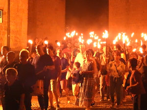 Diada Nacional 2023. XVI Marxa de Torxes de Girona pels carrers del Barri Vell de Girona