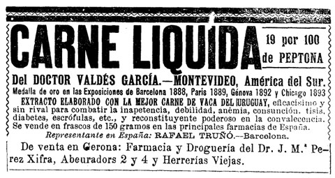 Anunci de la farmàcia Pérez Xifra publicat al diari 'La Lucha' el 24/1/1897