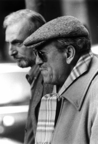 Héctor Alterio i Fernando Fernán Gómez durant el rodatge de 'Mi general'. 1986