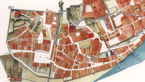El sector nord de la ciutat de Girona el 1535