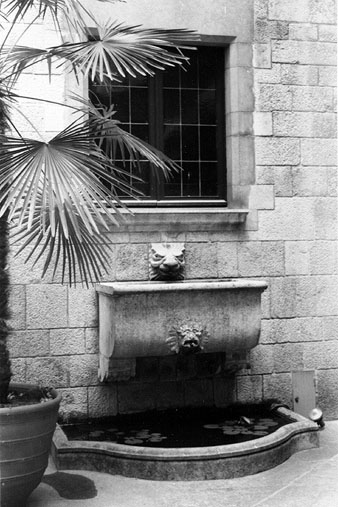 Detall del pati del Palau de Caramany a Girona. 1979