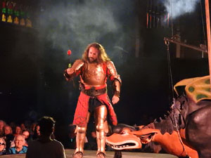 SRepresentaci&oacute; de la Consueta de Sant Jordi cavaller a la nau g&ograve;tica de la Catedral