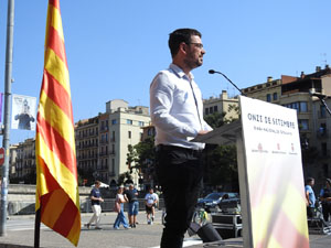 Diada Nacional 2024. Acte institucional a la pla&ccedil;a Catalunya, amb parlaments de Lluc Salellas, Miquel Noguer i S&iacute;lvia Paneque