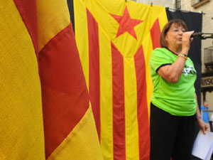 Diada Nacional 2024. Concentraci&oacute; a la pla&ccedil;a del Vi, lectura del manifest i cant de Els Segadors