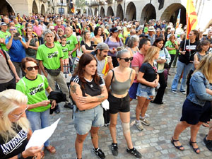 Diada Nacional 2024. Concentraci&oacute; a la pla&ccedil;a del Vi, lectura del manifest i cant de Els Segadors