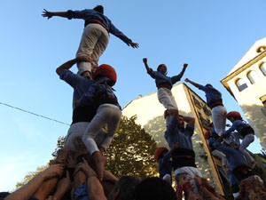 Fires de Sant Narcís 2023. Els Castells de Vigília amb els Marrecs de Salt, Colla Castellera de Madrid  i la Colla Castellera Esperxats de l'Estany