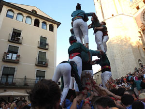 Fires de Sant Narcís 2023. Els Castells de Vigília amb els Marrecs de Salt, Colla Castellera de Madrid  i la Colla Castellera Esperxats de l'Estany