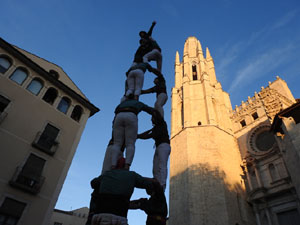 Fires de Sant Narcís 2023. Els Castells de Vigília amb els Marrecs de Salt, Colla Castellera de Madrid  i la Colla Castellera Esperxats de l'Estany