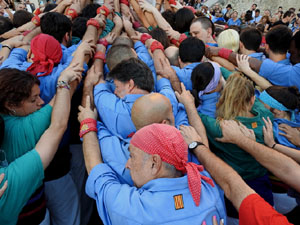 Fires de Sant Narcís 2023. Els Castells de Vigília amb els Marrecs de Salt, Colla Castellera de Madrid  i la Colla Castellera Esperxats de l'Estany