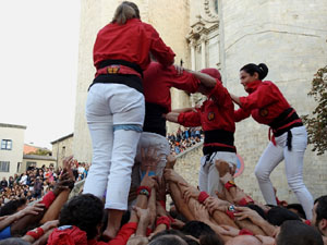 Fires de Sant Narcís 2023. Els Castells de Vigília amb els Marrecs de Salt, Colla Castellera de Madrid  i la Colla Castellera Esperxats de l'Estany