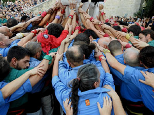 Fires de Sant Narcís 2023. Els Castells de Vigília amb els Marrecs de Salt, Colla Castellera de Madrid  i la Colla Castellera Esperxats de l'Estany