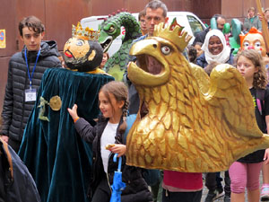 Fires de Sant Narc&iacute;s 2024. Cercavila de gegantons amb la Girona Marxing Band