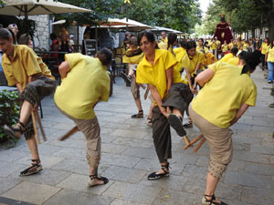 Cercavila de la Flama del Canig&oacute; 2024 fins la pla&ccedil;a del Vi