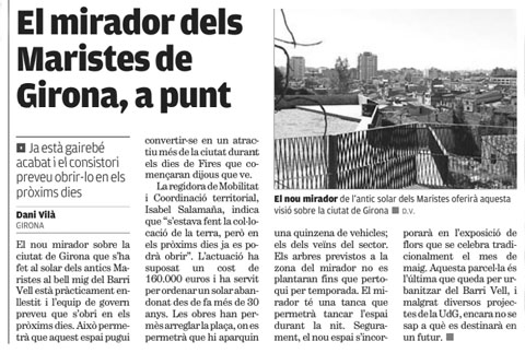 Notícia publicada al diari 'El Punt' el 23/10/2010