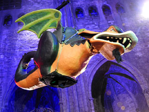 Representaci&oacute; de la Consueta de Sant Jordi cavaller a la nau g&ograve;tica de la Catedral