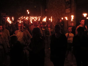 Diada Nacional 2025. XVII Marxa de Torxes de Girona pels carrers del Barri Vell de Girona