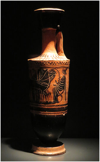 Lècit. Ceràmica àtica de figures negres. Edat del Ferro, colonitzacions segles VI-V aC. Empúries, L'Escala