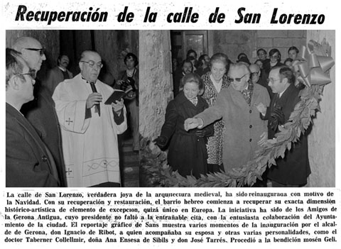 Notícia de la recuperació del carrer de Sant Llorenç