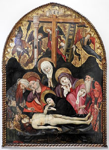 Joan Mates. Plany sobre el Crist mort. Catalunya, segle XV. Pintura al tremp sobre fusta