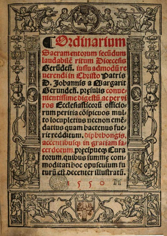 Ordinarium Gerundensis. 1550. Biblioteca de Catalunya