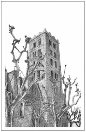 Breda (La Selva). Dibuix de Pere Matas