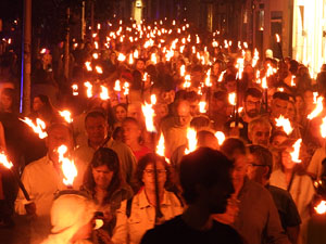 Diada Nacional 2026. XVIII Marxa de Torxes de Girona pels carrers del Barri Vell de Girona