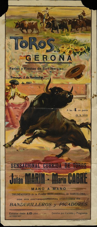 Toros a les Fires de Sant Narc&iacute;s de 1947