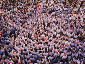 Fires de Girona 2014. Diada castellera amb Marrecs de Salt, Minyons de Terrassa i Capgrossos de Matar&oacute;