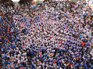 Fires de Girona 2014. Diada castellera amb Marrecs de Salt, Minyons de Terrassa i Capgrossos de Matar&oacute;