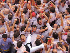 Fires de Girona 2014. Diada castellera amb Marrecs de Salt, Minyons de Terrassa i Capgrossos de Matar&oacute;