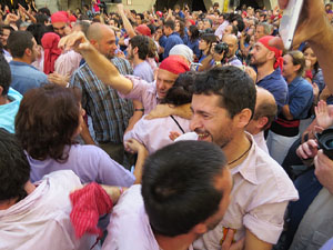 Fires de Girona 2014. Diada castellera amb Marrecs de Salt, Minyons de Terrassa i Capgrossos de Matar&oacute;
